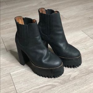 Jeffrey Campbell platform boot heel